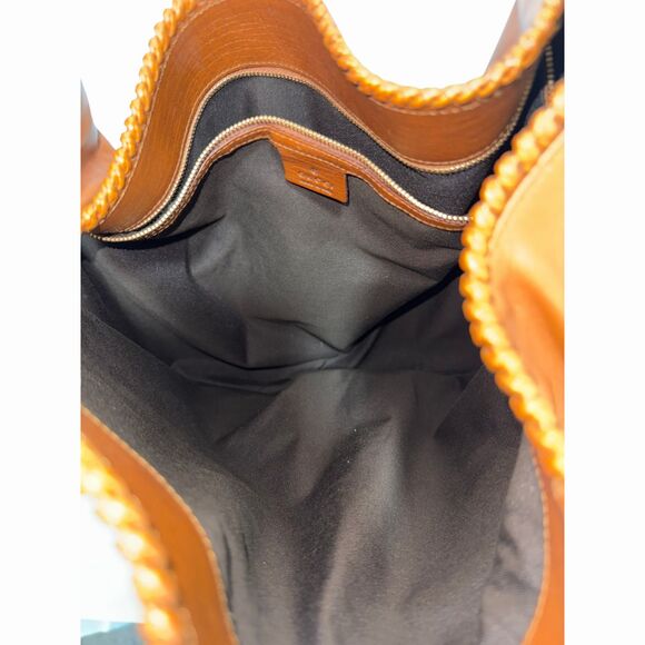 Gucci Leather Large Hobo Shoulder Bag Chain Horsebit Detail Light Brown - Picture 5 of 5